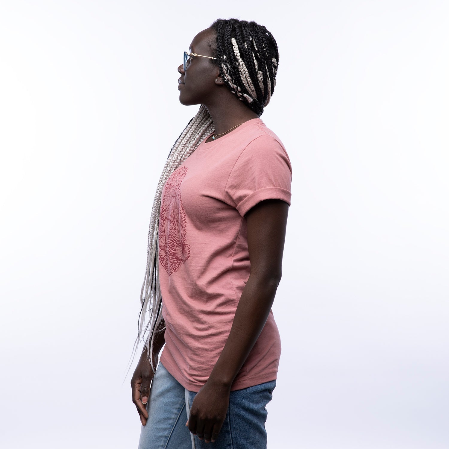 Knitting Graphic Tee - Soft 100% Cotton Shirt in Mauve - Unisex Design by Two Little Fruits - Tee Shirts - Two Little Fruits - Two Little Fruits