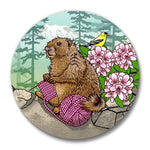 Knitting Marmot Magnetic Bottle Opener - 2.25" Round, Durable & Weather - Resistant - Soft Matte Bottle Openers - Two Little Fruits - Two Little Fruits