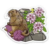 Knitting Stickers For Water Bottles - Durable Marmot Design by Two Little Fruits - Sticker - Two Little Fruits - Two Little Fruits
