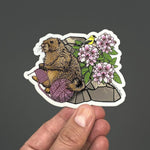 Knitting Stickers For Water Bottles - Durable Marmot Design by Two Little Fruits - Sticker - Two Little Fruits - Two Little Fruits