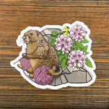 Knitting Stickers For Water Bottles - Durable Marmot Design by Two Little Fruits - Sticker - Two Little Fruits - Two Little Fruits