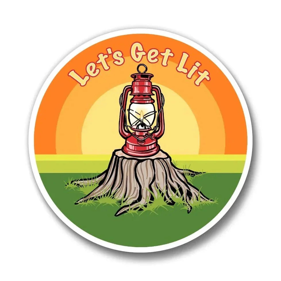 Let's Get Lit Camping Button Pin - 1.25 Inch Soft - Touch, Weather & Scuff Resistant - Button Pins - Two Little Fruits - Two Little Fruits