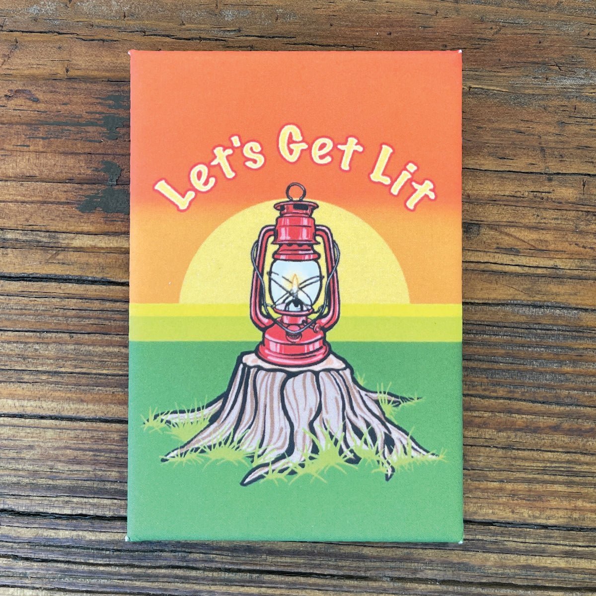 Let's Get Lit Camping Lantern Magnet - Fun 2" x 3" Art Magnet for Fridge or Office - Fridge Magnets - Two Little Fruits - Two Little Fruits