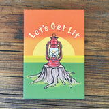 Let's Get Lit Camping Lantern Magnet - Fun 2" x 3" Art Magnet for Fridge or Office - Fridge Magnets - Two Little Fruits - Two Little Fruits