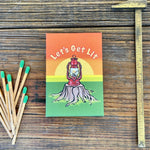 Let's Get Lit Camping Lantern illustrated fridge magnet by Two Little Fruits