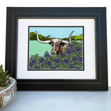 Longhorn S illustrated art print by Two Little Fruits