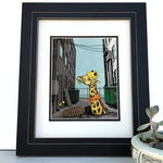 Lunch Break Giraffe illustrated art print by Two Little Fruits