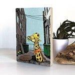 Lunch Break Giraffe illustrated wood art print by Two Little Fruits
