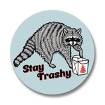 Stay Trashy Raccoon illustrated magnetic bottle opener by Two Little Fruits