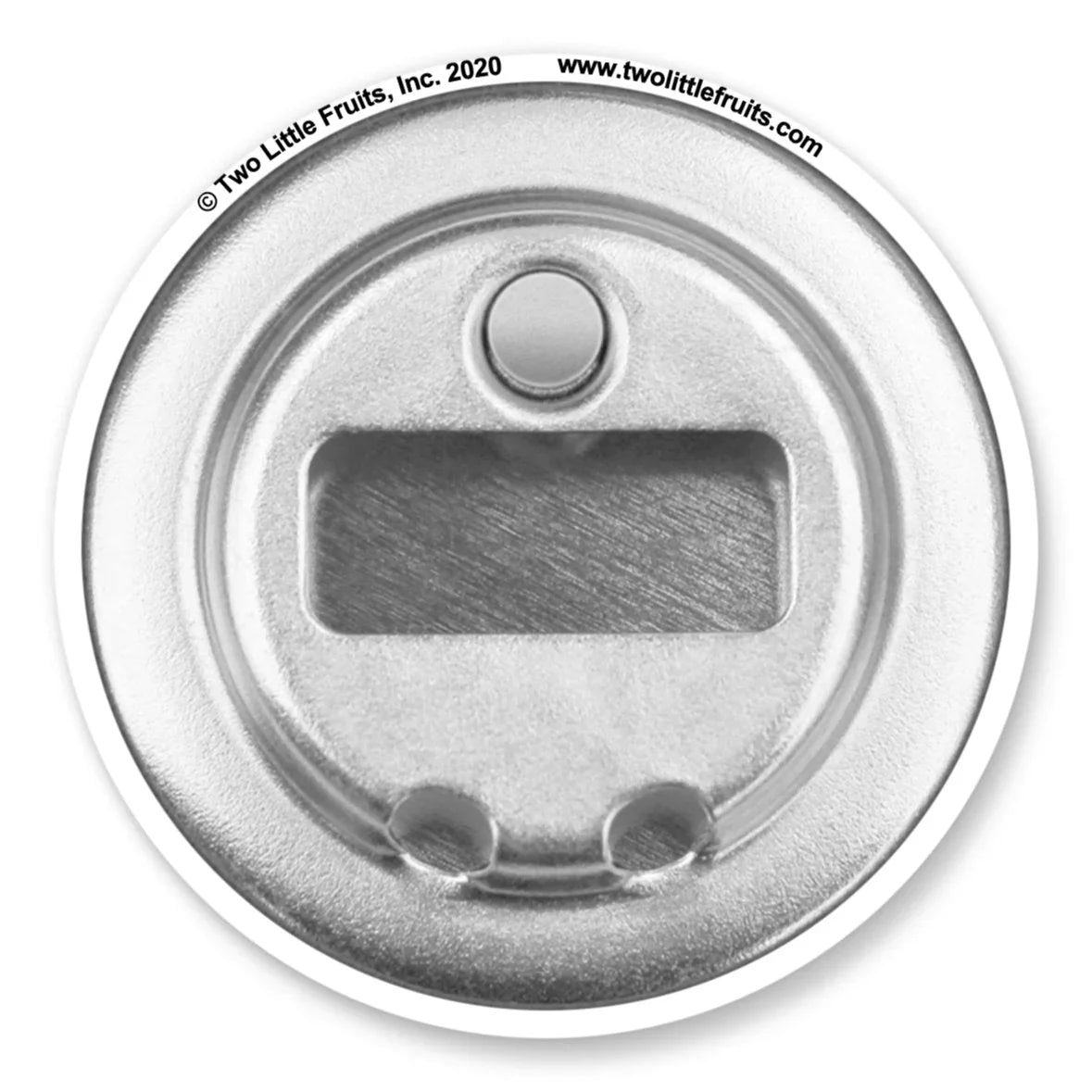 Magnetic Bottle Opener with Neodymium Cap Catcher - Compact 2.25" Round Design - Soft Matte Bottle Openers - Two Little Fruits - Two Little Fruits
