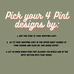 Mix And Match 4 Unique Beer Glasses Gift Set | 16 Oz Pints Glasses - Pint Glass - Two Little Fruits - Two Little Fruits