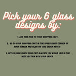 Mix and Match Your Own 6 Unique Whiskey Glass Set instructions, guiding you to choose your favorite glass designs for a customized experience.