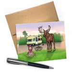 Moose Greeting Card in Boots - A2 Blank Card with Envelope by Two Little Fruits - Greeting Cards - Two Little Fruits - Two Little Fruits