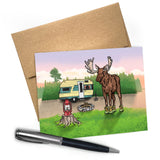 Moose Greeting Card in Boots - A2 Blank Card with Envelope by Two Little Fruits - Greeting Cards - Two Little Fruits - Two Little Fruits
