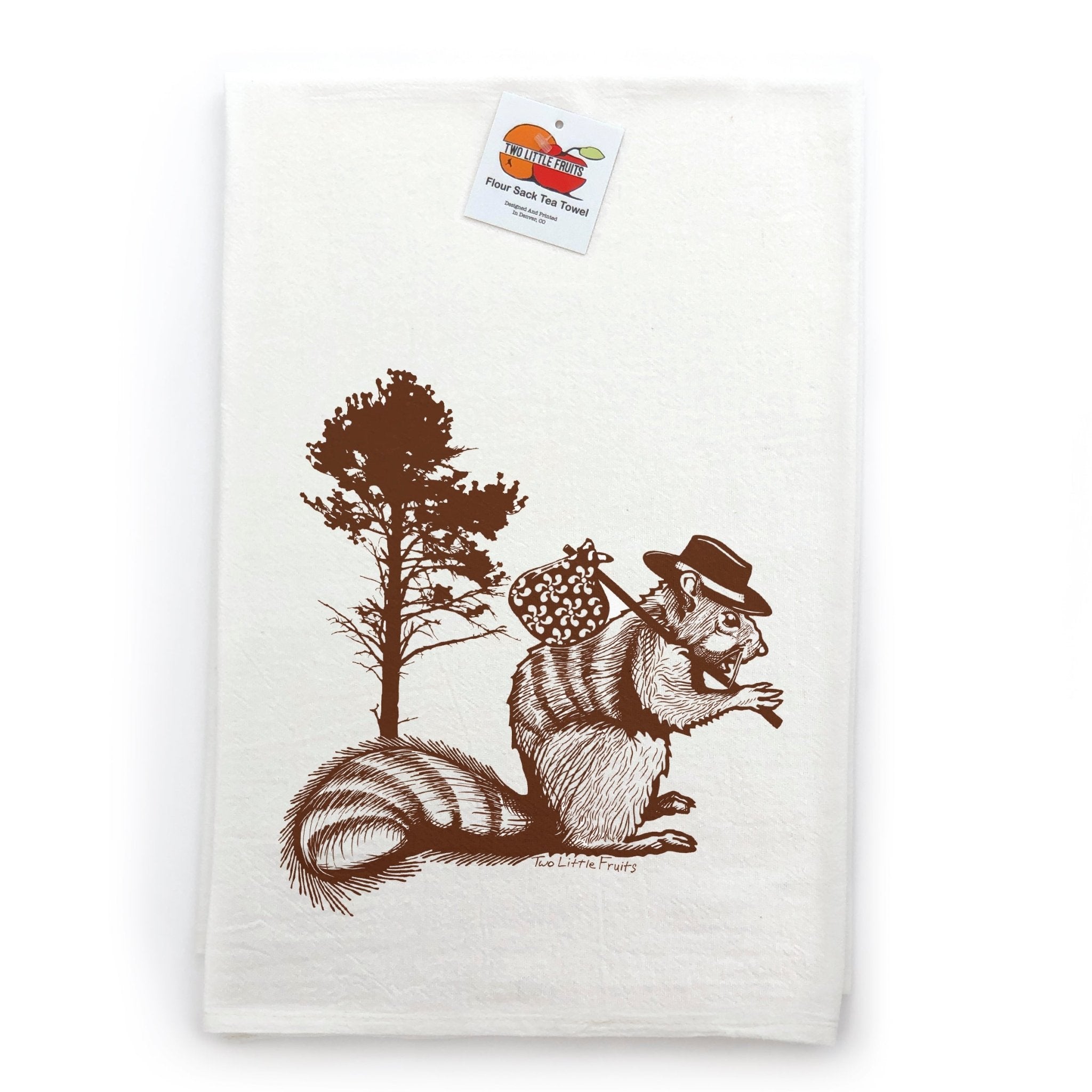 Moose In Boots & Hobo Squirrel Animal Themed Tea Towels Set - 100% Cotton, Eco - Friendly Design - Tea Towels - Two Little Fruits - Two Little Fruits