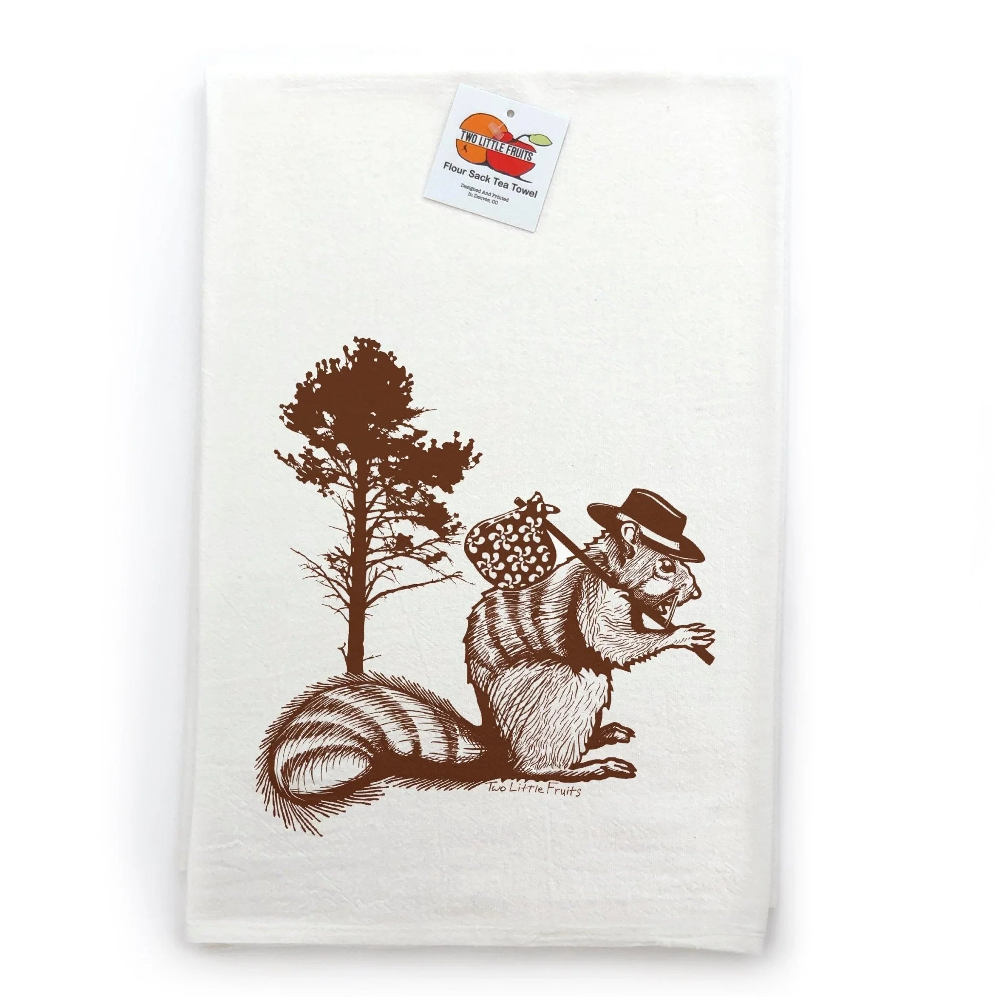 Moose In Boots & Hobo Squirrel Animal Themed Tea Towels Set - 100Cotton, Eco - Friendly Design - Tea Towels - Two Little Fruits - Two Little Fruits
