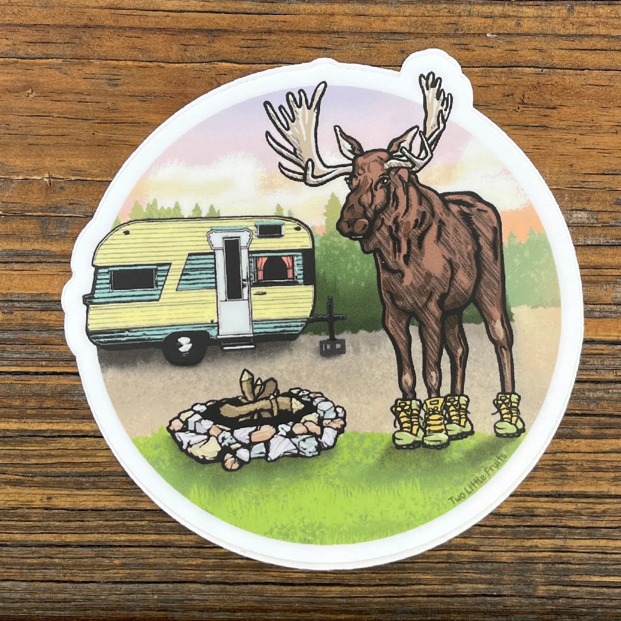 Moose illustrated vinyl sticker by Two Little Fruits