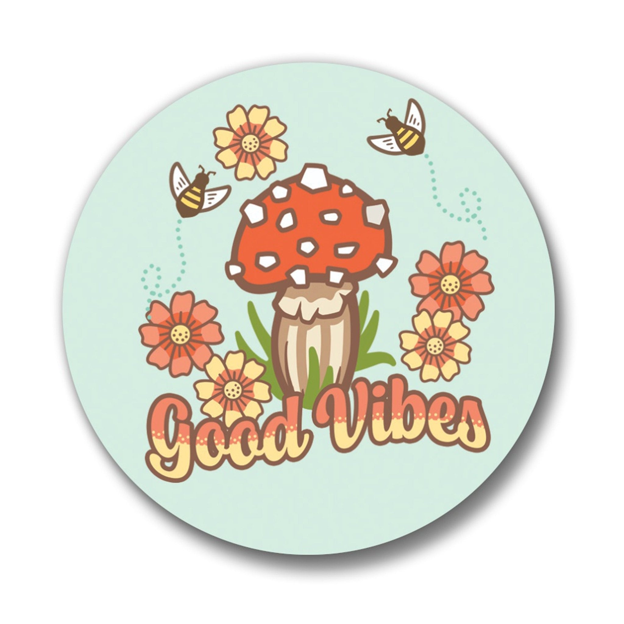 Mushroom Button Pin | Good Vibes - Two Little Fruits
