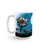 mushroom illustrated ceramic mug 15 oz by Two Little Fruits