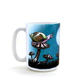 mushroom illustrated ceramic mug 15 oz by Two Little Fruits