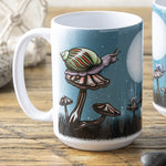 Mushroom Coffee Mug - 15 Oz. Ceramic with Unique Full - Color Design, Dishwasher Safe - Mug - Two Little Fruits - Two Little Fruits