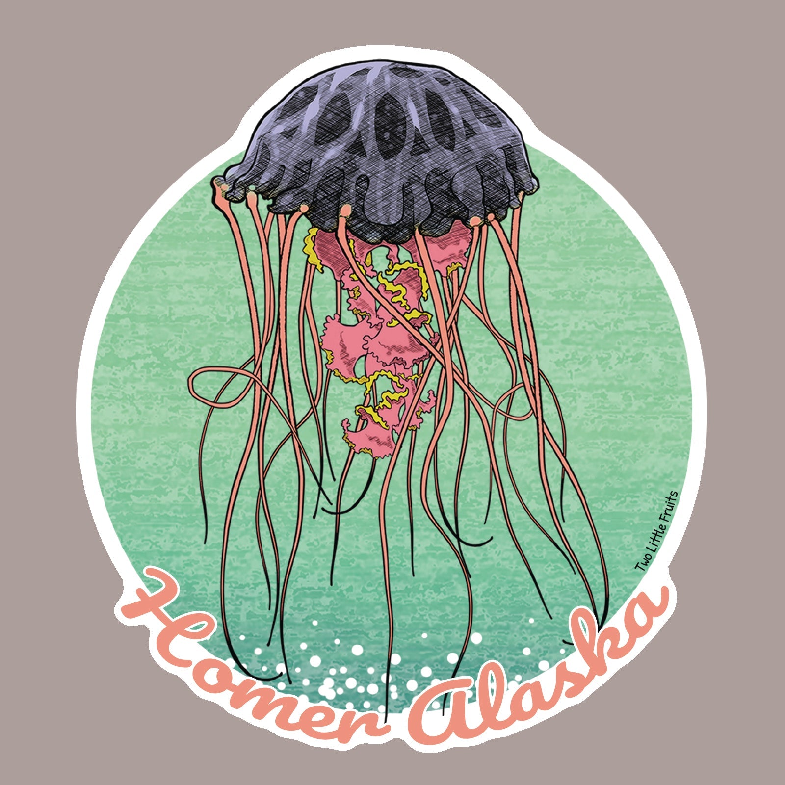 Name Drop Jellyfish Sticker - Custom - Two Little Fruits - Two Little Fruits