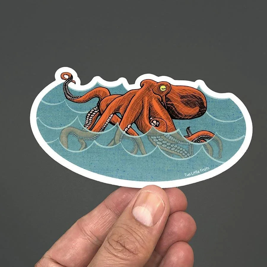 Bento The Octopus Sticker - Durable Water Bottle Octopus Decal for Any Surface - Sticker - Two Little Fruits - Two Little Fruits