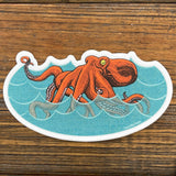 Octopus illustrated vinyl sticker by Two Little Fruits