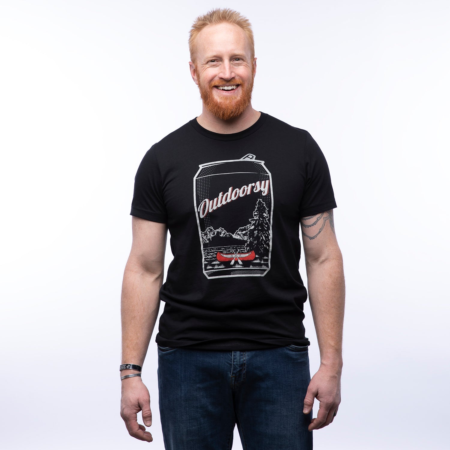 Outdoorsy Beer Can Tee | Black - Two Little Fruits