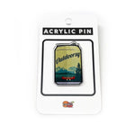 Outdoorsy Canoe Beer Can illustrated acrylic pin by Two Little Fruits