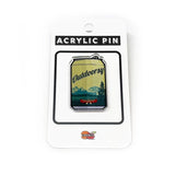 Outdoorsy Canoe Beer Can illustrated acrylic pin by Two Little Fruits