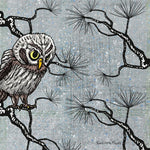 Owl Art Print - Winter Watch - Paper Prints - Two Little Fruits - Two Little Fruits