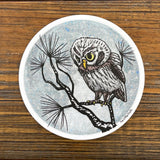 Owl illustrated vinyl sticker by Two Little Fruits