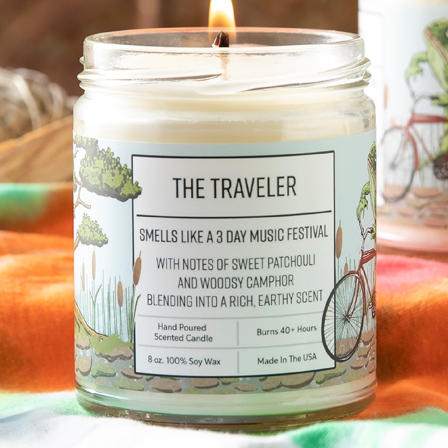 Patchouli Scented Candle - 8 Oz Hand - Poured Soy Wax with 40+ Hour Burn Time - Soy Candles - Two Little Fruits - Two Little Fruits