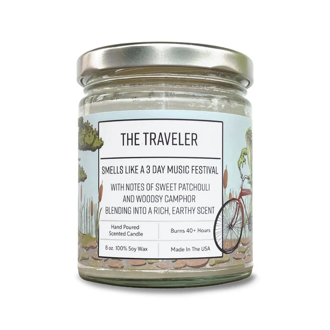 The Traveler hand-poured soy candle by Two Little Fruits