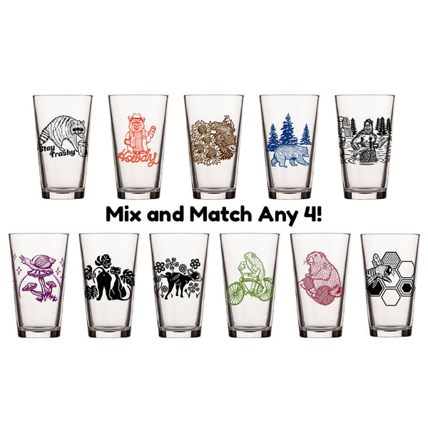 Pint Glass Sets | Mix and Match any 4 Beer Glasses - Two Little Fruits