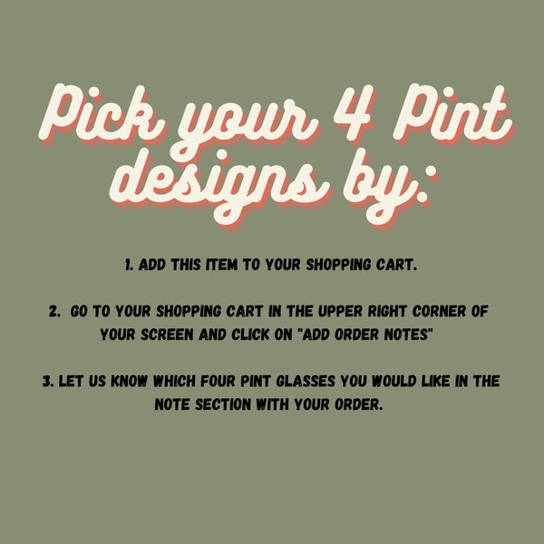Pint Glass Sets | Mix and Match any 4 Beer Glasses - Pint Glass - Two Little Fruits - Two Little Fruits