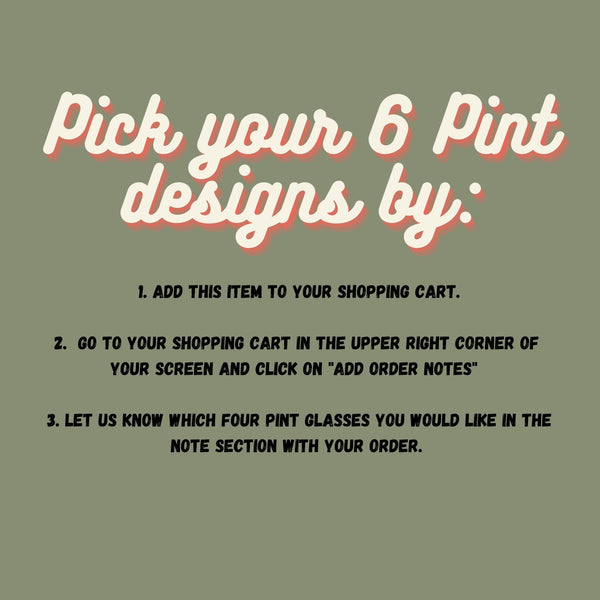 Pint Glass Sets | Mix and Match any 6 Beer Glasses - Pint Glass - Two Little Fruits - Two Little Fruits