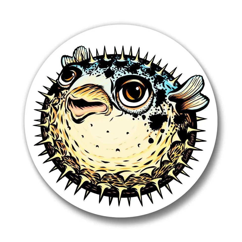 Pufferfish Button Pin - Soft - Touch Matte Finish, Weather & Scuff Resistant, 1.25" Size - Button Pins - Two Little Fruits - Two Little Fruits