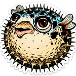 Pufferfish Sticker - Durable Waterproof Vinyl Decal by Two Little Fruits - Adorable Blowfish Design - Sticker - Two Little Fruits - Two Little Fruits