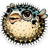 Pufferfish Sticker - Durable Waterproof Vinyl Decal by Two Little Fruits - Adorable Blowfish Design - Sticker - Two Little Fruits - Two Little Fruits
