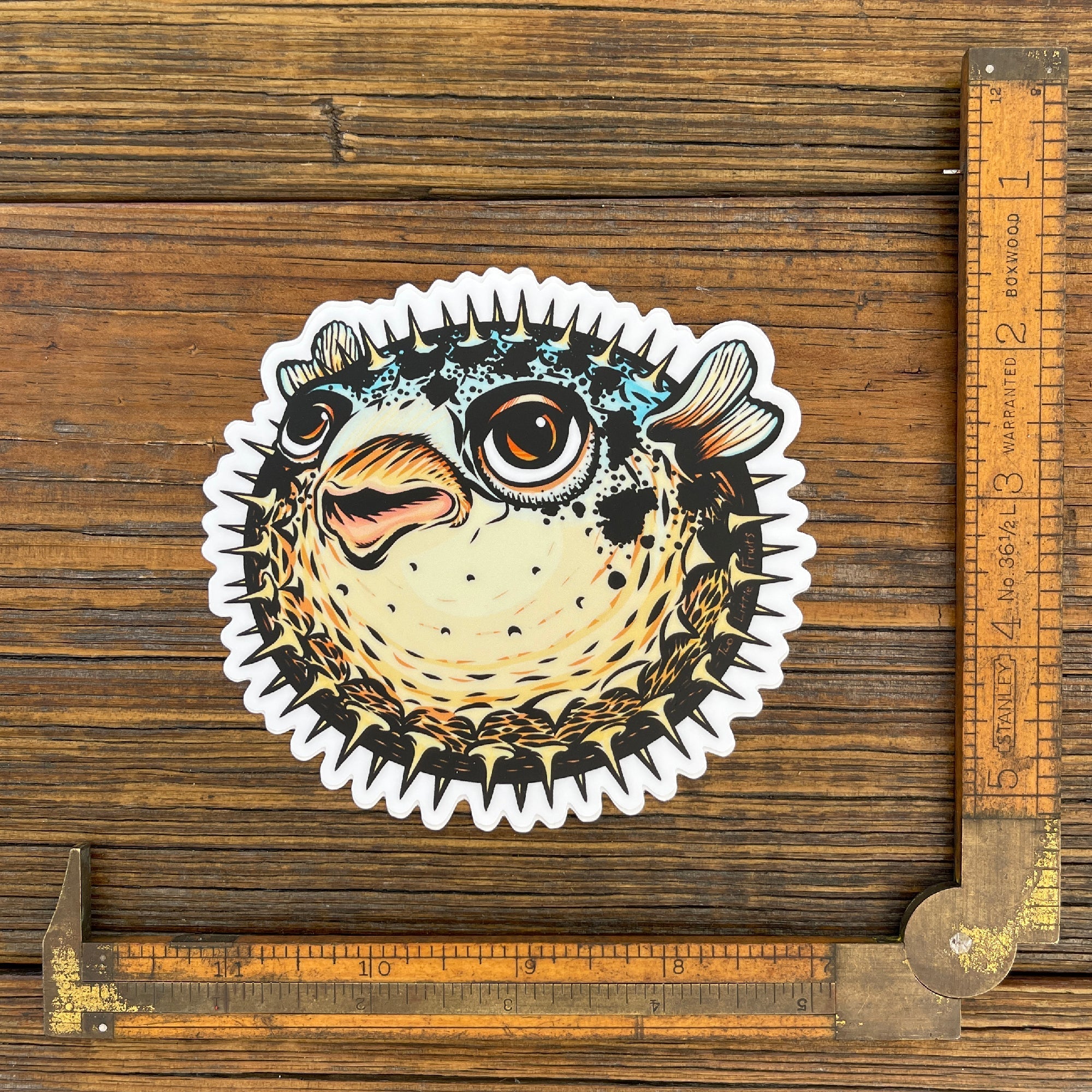 Pufferfish Sticker - Durable Waterproof Vinyl Decal by Two Little Fruits - Adorable Blowfish Design - Sticker - Two Little Fruits - Two Little Fruits