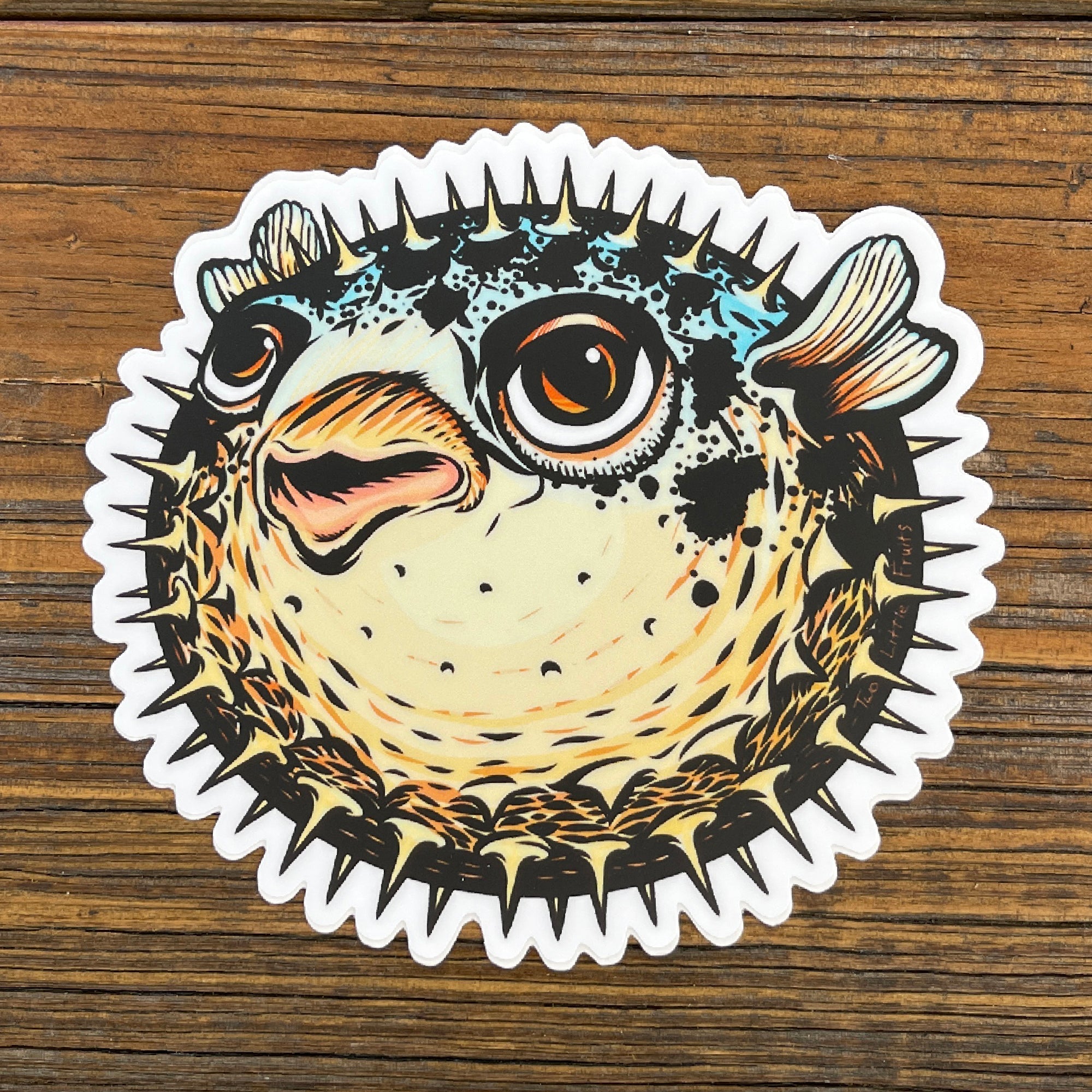 Pufferfish Sticker - Durable Waterproof Vinyl Decal by Two Little Fruits - Adorable Blowfish Design - Sticker - Two Little Fruits - Two Little Fruits