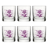 Purple Mushroom Rocks Glass Design, Snail Illustration - Rocks Glass - Two Little Fruits - Two Little Fruits