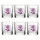 Purple Mushroom Rocks Glass Design, Snail Illustration - Rocks Glass - Two Little Fruits - Two Little Fruits
