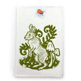 Rabbit Cotton Tea Towel - Soft Lint Free 100Cotton with Unique Fun Illustrations - Tea Towels - Two Little Fruits - Two Little Fruits
