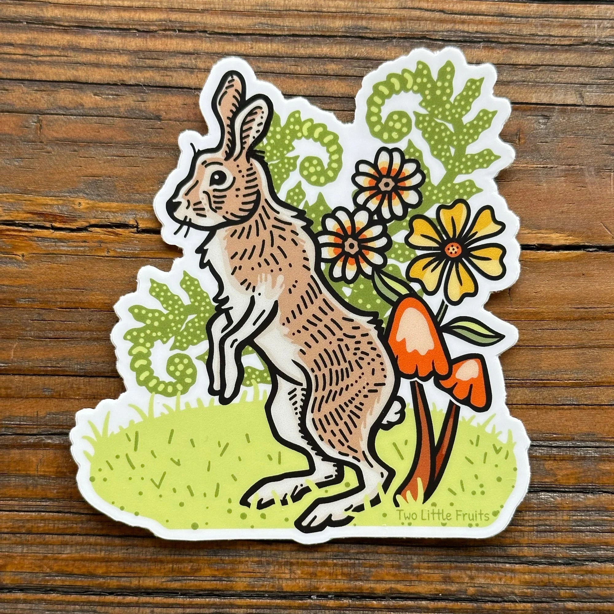 Rabbit Laptop illustrated vinyl sticker by Two Little Fruits