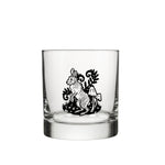 Rabbit Rocks Glass - 10 Oz Black Glass - Rocks Glass - Two Little Fruits - Two Little Fruits