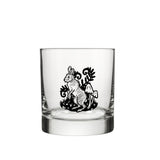 Rabbit Rocks Glass - 10 Oz Black Glass - Rocks Glass - Two Little Fruits - Two Little Fruits