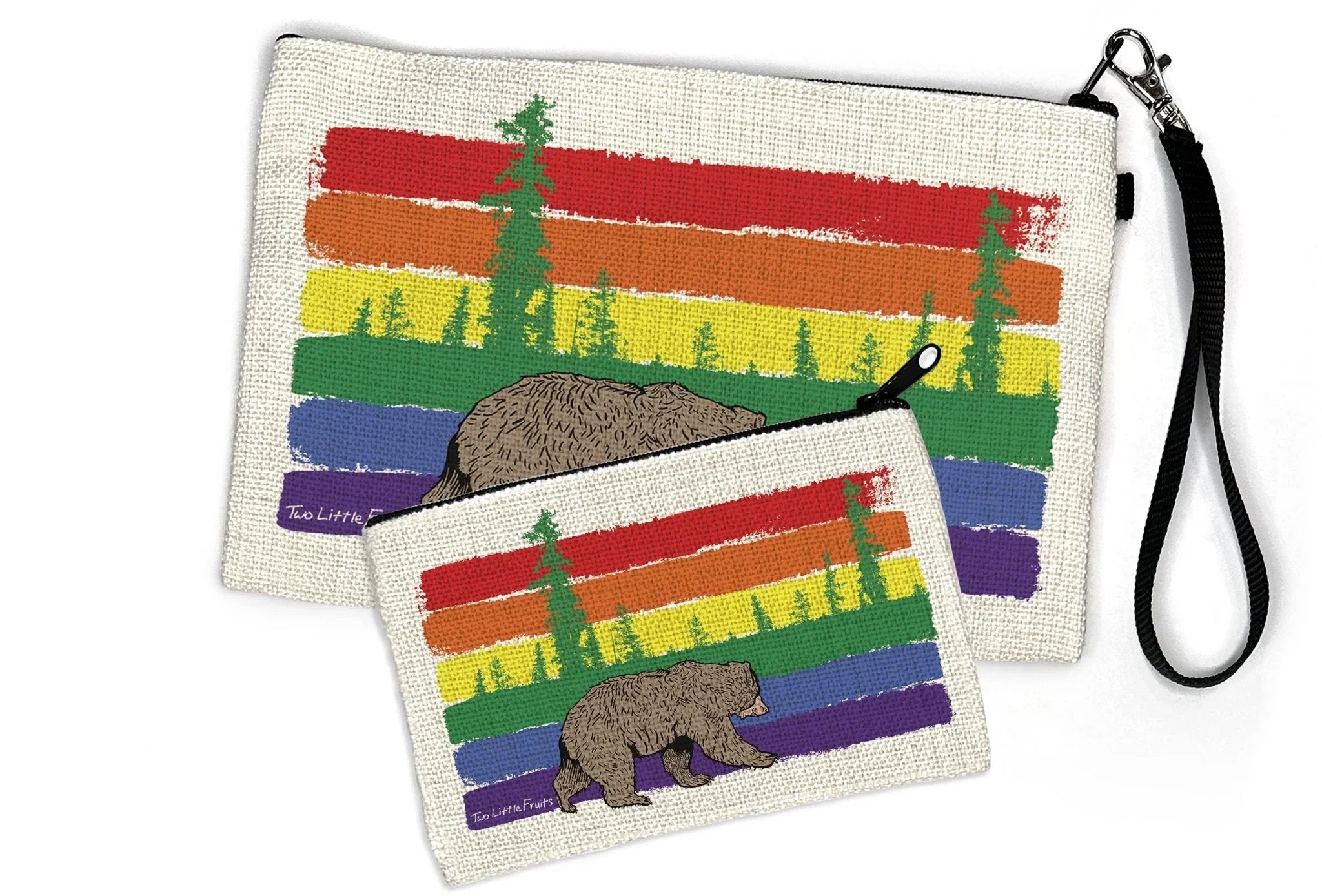 Rainbow Bear Pencil Pouch Organizer - Cute Zipper Pouch for Travel, Cosmetics & More